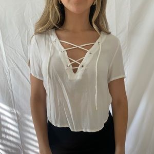 White crop top
